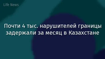 Почти 4 тыс. нарушителей границы задержали за месяц в Казахстане