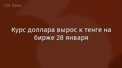 Курс доллара вырос к тенге на бирже 28 января