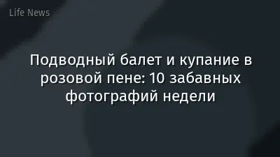 Подводный балет и купание в розовой пене: 10 забавных фотографий недели