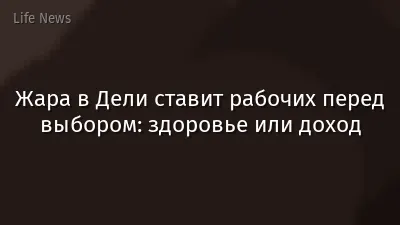Жара в Дели ставит рабочих перед выбором: здоровье или доход