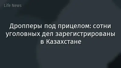 Дропперы под прицелом: сотни уголовных дел зарегистрированы в Казахстане