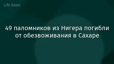 49 паломников из Нигера погибли от обезвоживания в Сахаре