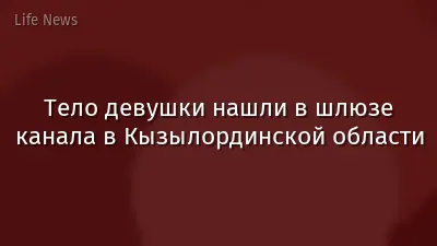Тело девушки нашли в шлюзе канала в Кызылординской области