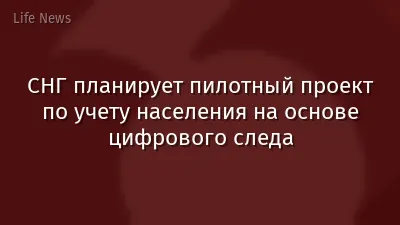 СНГ планирует пилотный проект по учету населения на основе цифрового следа