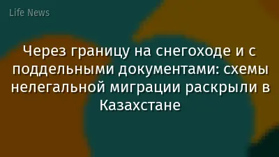 Через границу на снегоходе и с поддельными документами: схемы нелегальной миграции раскрыли в Казахстане