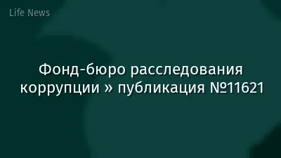 Фонд-бюро расследования коррупции » публикация №11621