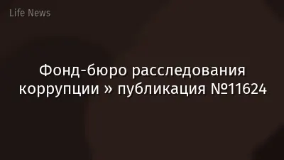 Фонд-бюро расследования коррупции » публикация №11624