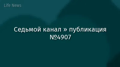 Седьмой канал » публикация №4907