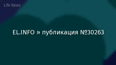 EL.INFO » публикация №30263