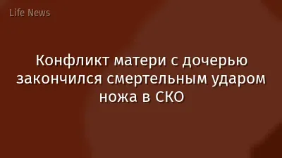 Конфликт матери с дочерью закончился смертельным ударом ножа в СКО