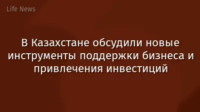 В Казахстане обсудили новые инструменты поддержки бизнеса и привлечения инвестиций