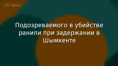 Подозреваемого в убийстве ранили при задержании в Шымкенте