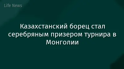 Казахстанский борец стал серебряным призером турнира в Монголии