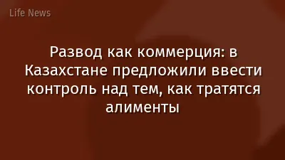 Развод как коммерция: в Казахстане предложили ввести контроль над тем, как тратятся алименты