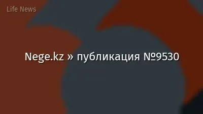 Nege.kz » публикация №9530