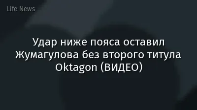 Удар ниже пояса оставил Жумагулова без второго титула Oktagon (ВИДЕО)