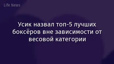 Усик назвал топ-5 лучших боксёров вне зависимости от весовой категории