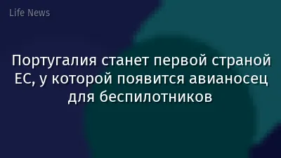 Португалия станет первой страной ЕС, у которой появится авианосец для беспилотников