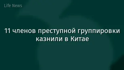 11 членов преступной группировки казнили в Китае