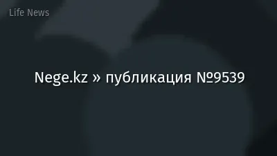 Nege.kz » публикация №9539
