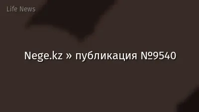 Nege.kz » публикация №9540