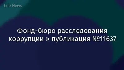 Фонд-бюро расследования коррупции » публикация №11637