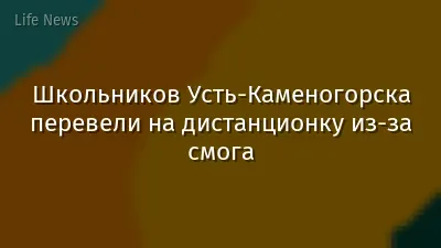 Школьников Усть-Каменогорска перевели на дистанционку из-за смога