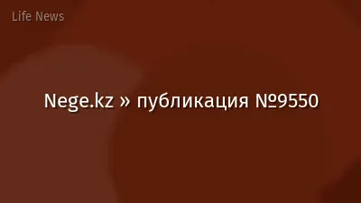 Nege.kz » публикация №9550