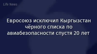 Евросоюз исключил Кыргызстан чёрного списка по авиабезопасности спустя 20 лет