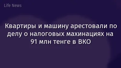 Квартиры и машину арестовали по делу о налоговых махинациях на 91 млн тенге в ВКО