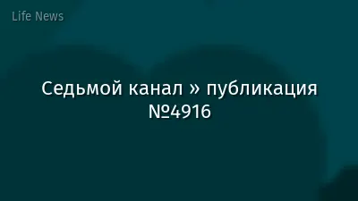 Седьмой канал » публикация №4916