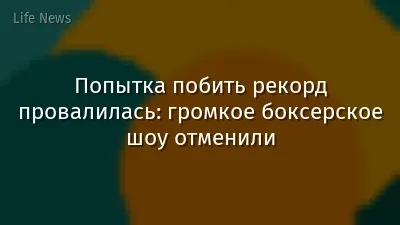 Попытка побить рекорд провалилась: громкое боксерское шоу отменили