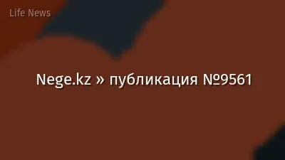 Nege.kz » публикация №9561