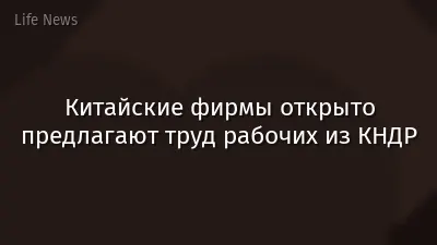 Китайские фирмы открыто предлагают труд рабочих из КНДР