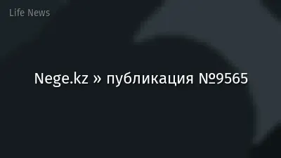 Nege.kz » публикация №9565