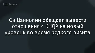 Си Цзиньпин обещает вывести отношения с КНДР на новый уровень во время редкого визита