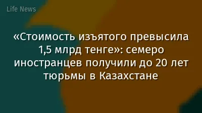 «Стоимость изъятого превысила 1,5 млрд тенге»: семеро иностранцев получили до 20 лет тюрьмы в Казахстане