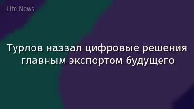 Турлов назвал цифровые решения главным экспортом будущего