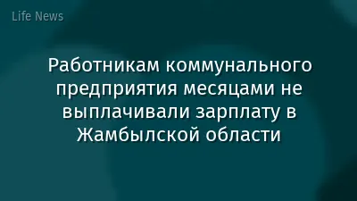 Работникам коммунального предприятия месяцами не выплачивали зарплату в Жамбылской области