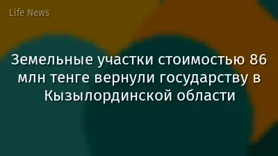 Земельные участки стоимостью 86 млн тенге вернули государству в Кызылординской области
