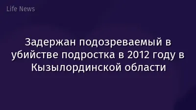 Задержан подозреваемый в убийстве подростка в 2012 году в Кызылординской области