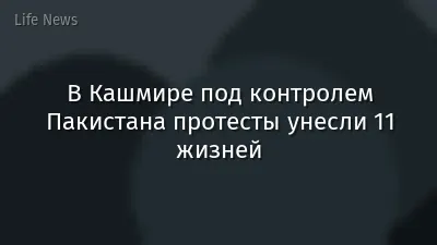 В Кашмире под контролем Пакистана протесты унесли 11 жизней