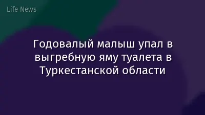 Годовалый малыш упал в выгребную яму туалета в Туркестанской области