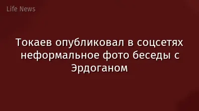 Токаев опубликовал в соцсетях неформальное фото беседы с Эрдоганом