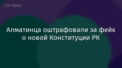 Алматинца оштрафовали за фейк о новой Конституции РК