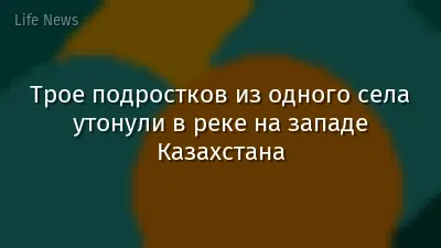 Трое подростков из одного села утонули в реке на западе Казахстана