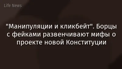 "Манипуляции и кликбейт". Борцы с фейками развенчивают мифы о проекте новой Конституции
