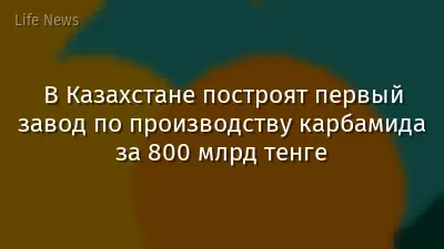 В Казахстане построят первый завод по производству карбамида за 800 млрд тенге