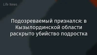 Подозреваемый признался: в Кызылординской области раскрыто убийство подростка