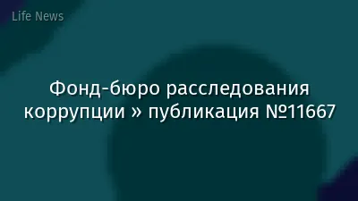 Фонд-бюро расследования коррупции » публикация №11667